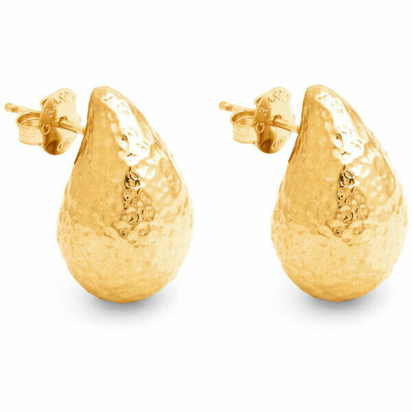 Giovanni Raspini Drop Hammered Gold Earrings