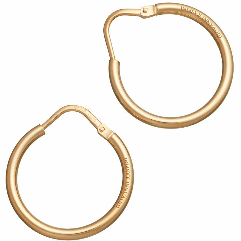 Giovanni Raspini Essential medium hoop earrings in golden silver