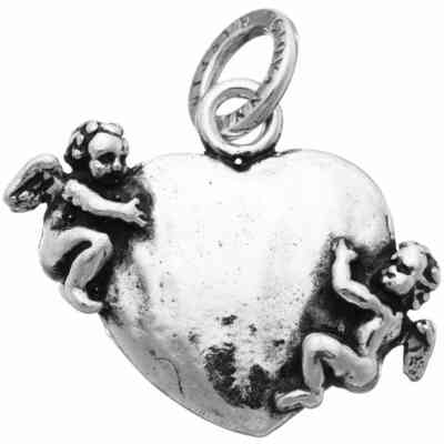 Giovanni Raspini Heart with Angels Charm Giovanni Raspini Heart with Angels Charm