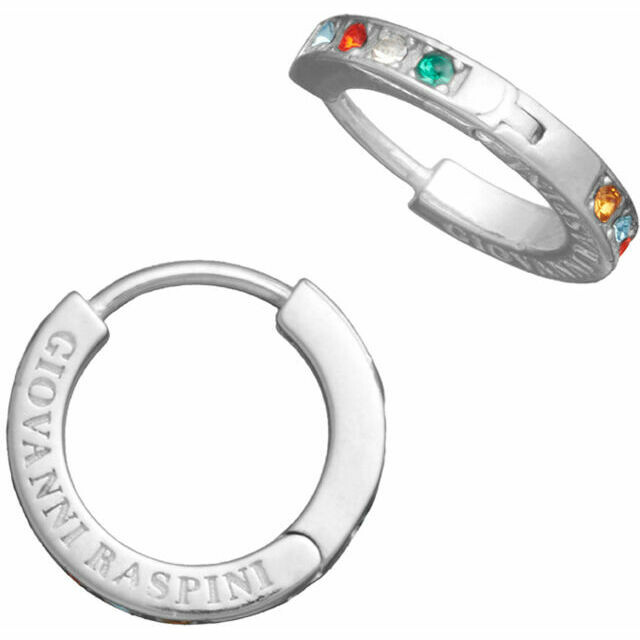 Giovanni Raspini Huggie crystal color hoop earrings
