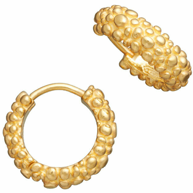 Giovanni Raspini Huggie Perlage cergio earrings in gold-plated silver