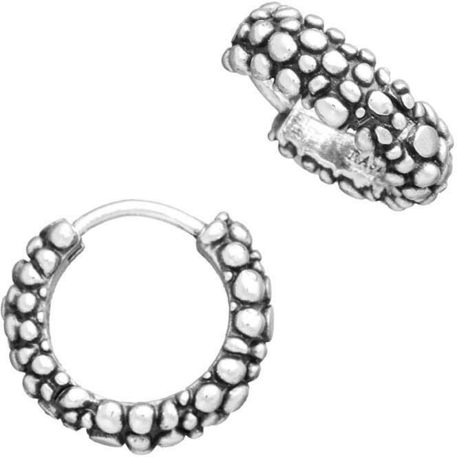 Giovanni Raspini Huggie Perlage hoop earrings in gold-plated silver