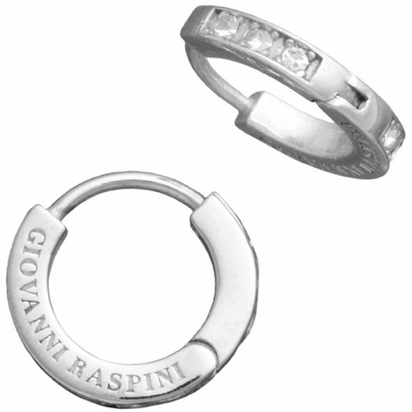 Giovanni Raspini Huggie small crystal hoop earrings