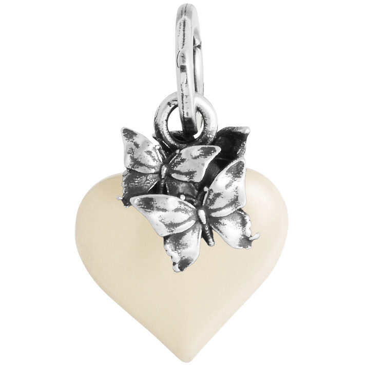 Giovanni Raspini Ivory Butterflies Heart Charm