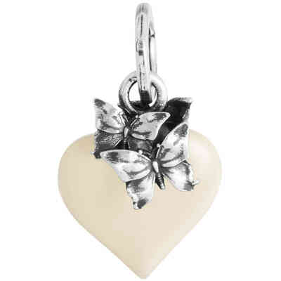 Giovanni Raspini Ivory Butterflies Heart Charm