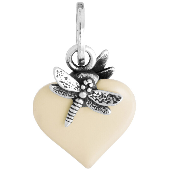 Giovanni Raspini Ivory Dragonfly Heart Charm