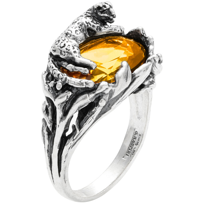 Giovanni Raspini Leopardo Eden Ring with Citrine Quartz