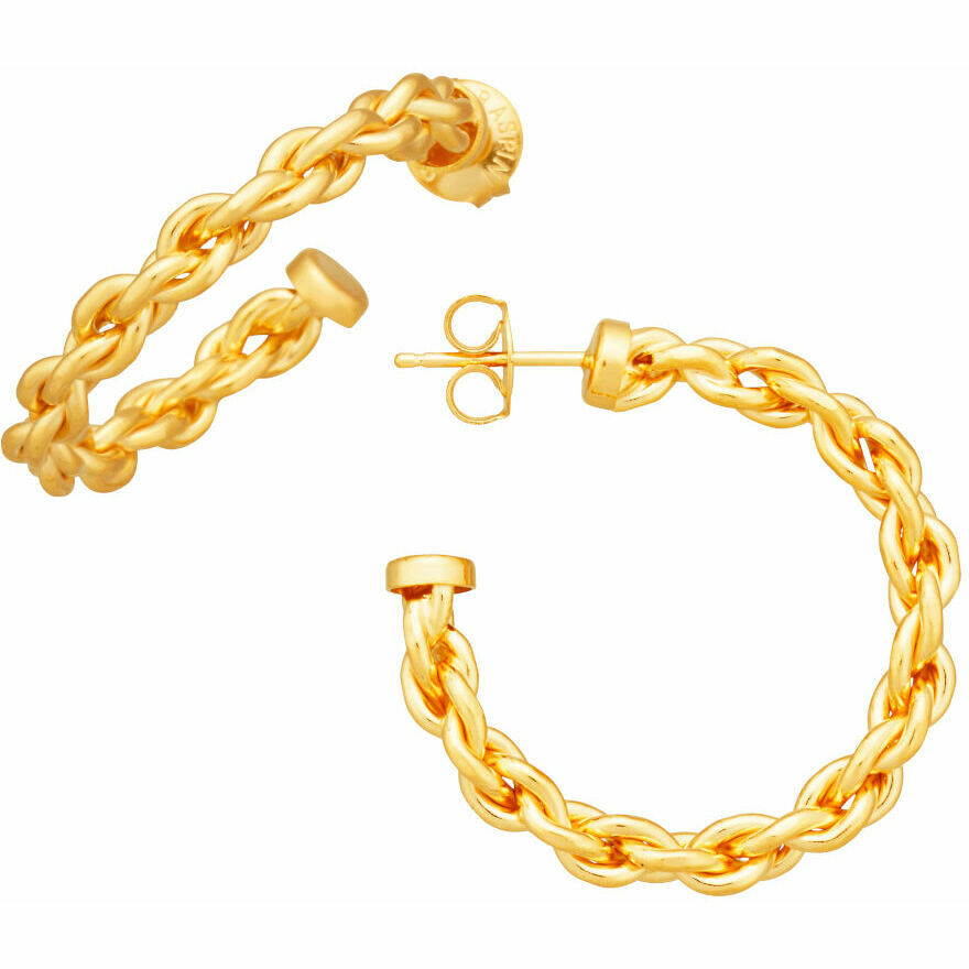Giovanni Raspini Medium Circle Chain Earrings Gold
