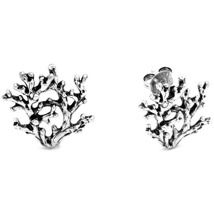Giovanni Raspini medium coral silver lobe earrings
