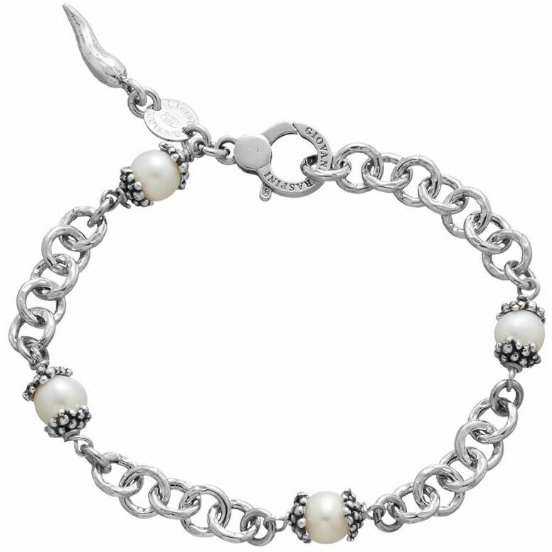 Giovanni Raspini Mini Drops bracelet in silver and natural pearls