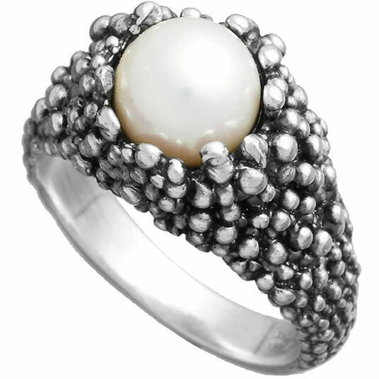 Giovanni Raspini Mini Drops ring in silver and natural pearl
