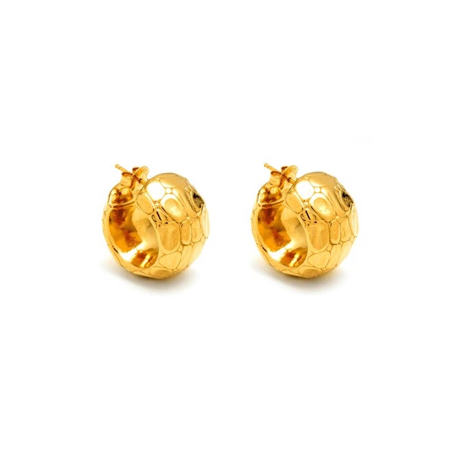 Giovanni Raspini Moon Crocodile Gold Earrings