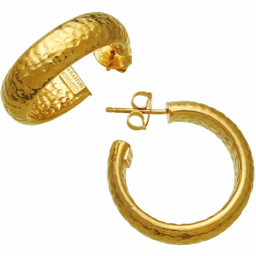 Giovanni Raspini Moon Rock small earrings in golden silver