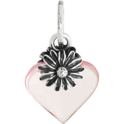 Giovanni Raspini Pink Daisy Heart Charm