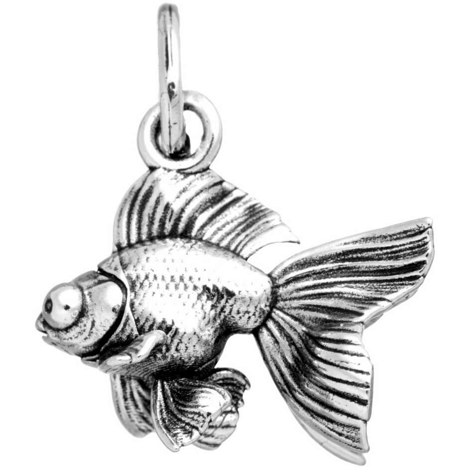 Giovanni Raspini pompon fish charm in silver