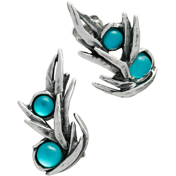 Giovanni Raspini Poseidonia earrings in silver, mother-of-pearl and quartz