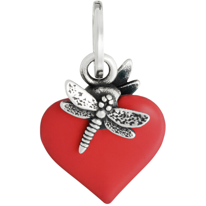 Giovanni Raspini Red Dragonfly Heart Charm