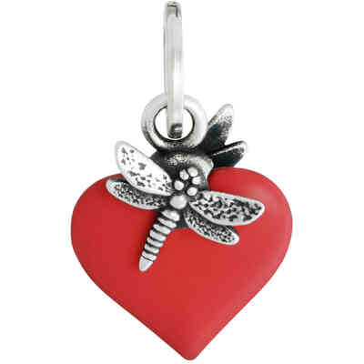 Giovanni Raspini Red Dragonfly Heart Charm