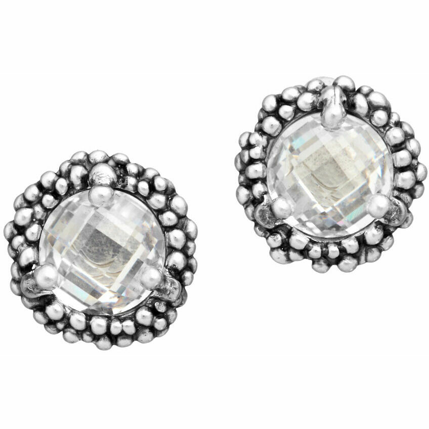 Giovanni Raspini Shine mini stud earrings in silver and zircons