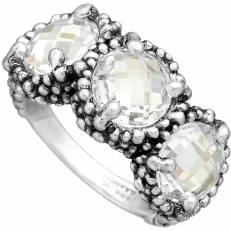 Giovanni Raspini Shine trilogy ring in silver and white zircons