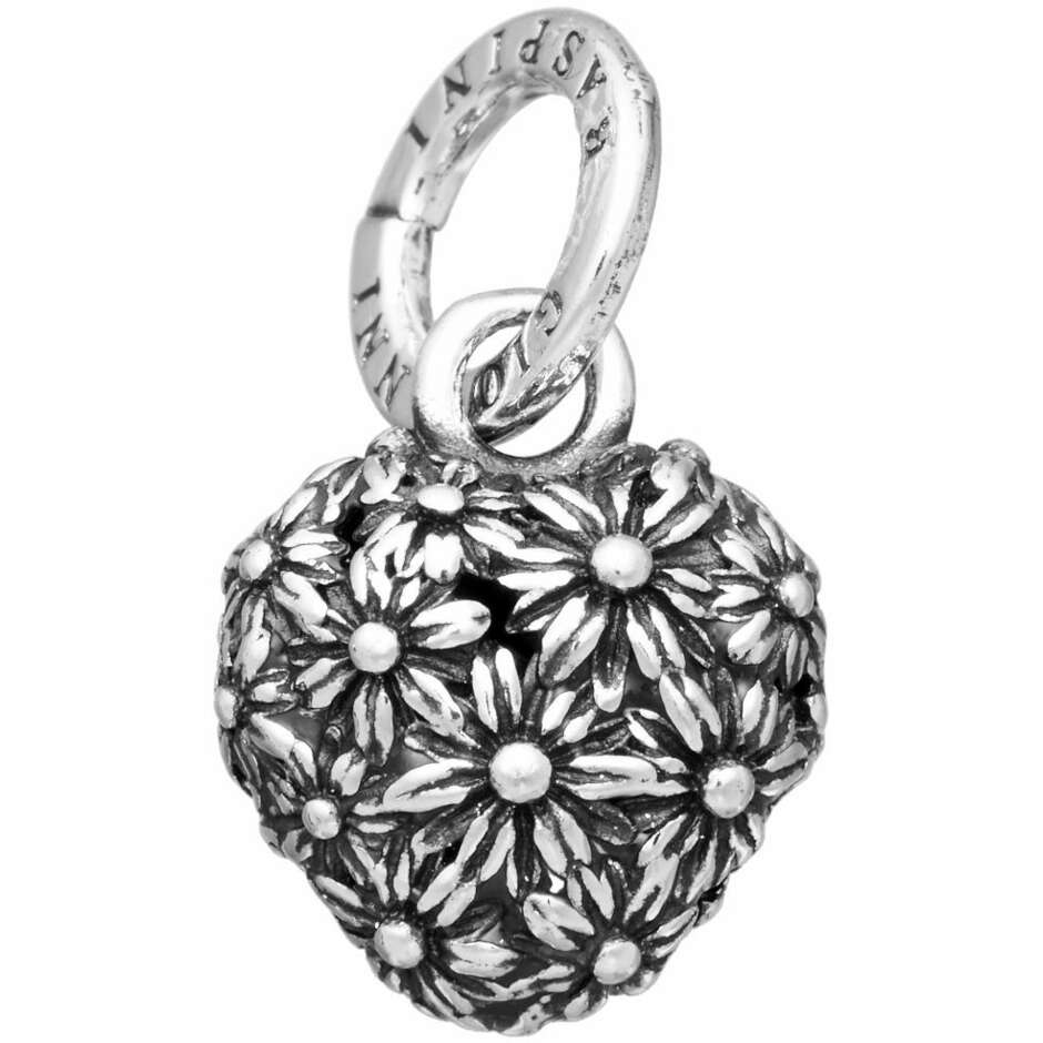 Giovanni Raspini small daisy heart charm in silver