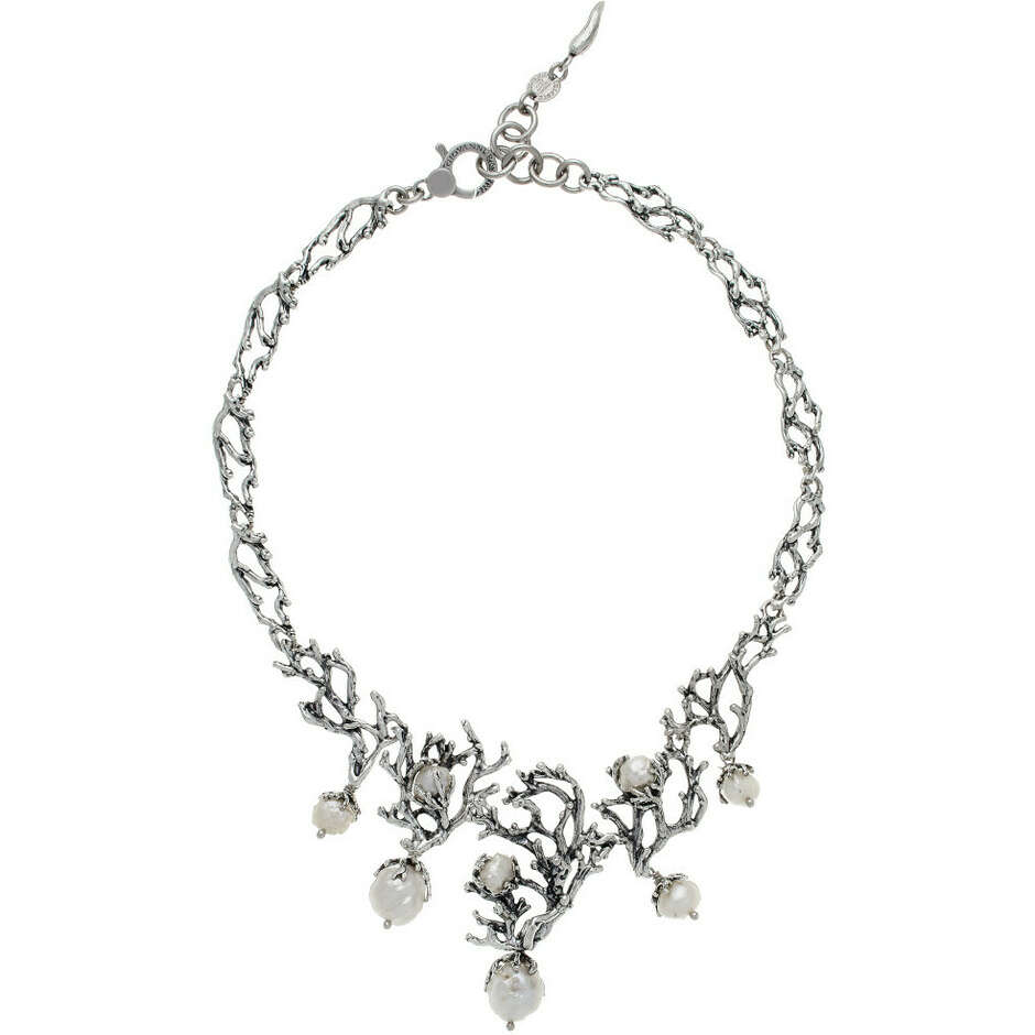 Giovanni Raspini South Sea Silver and Pearl Necklace large
