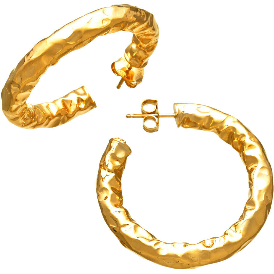 Giovanni Raspini Stone medium golden hoop earrings