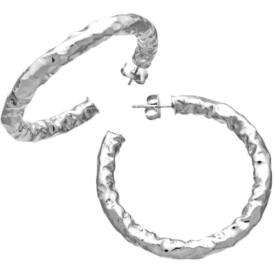 Giovanni Raspini Stone medium hoop earrings in silver