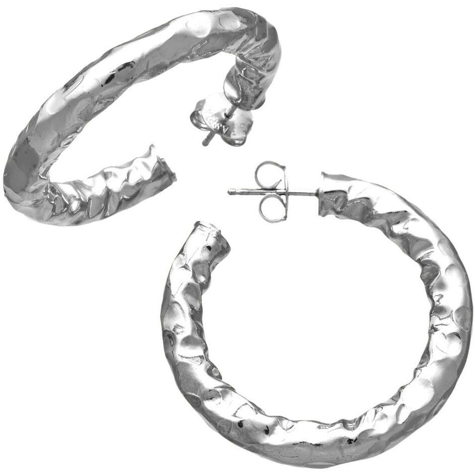 Giovanni Raspini Stone medium hoop earrings in silver