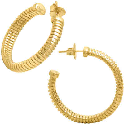 Giovanni Raspini Tubogas Large Gold Hoop Earrings