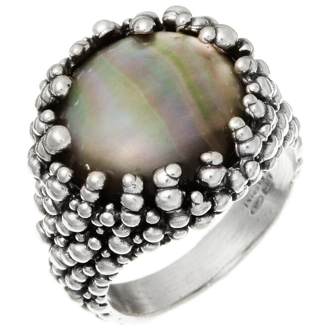 Giovanni Raspni Maui ring in silver and hydrothermal quartz