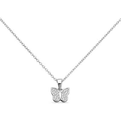 Girocollo da Donna con Farfalla in Argento con Zirconi Stroili Girocollo da Donna con Farfalla in Argento con Zirconi Stroili