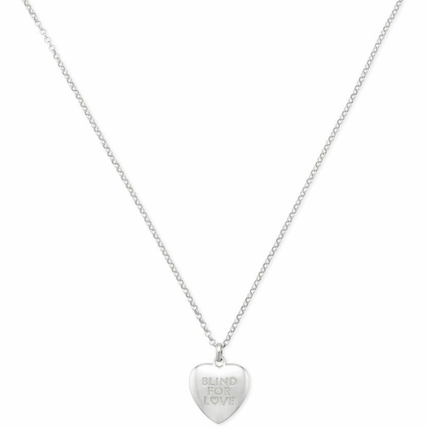 Gucci Blind for Love Heart Necklace in Silver