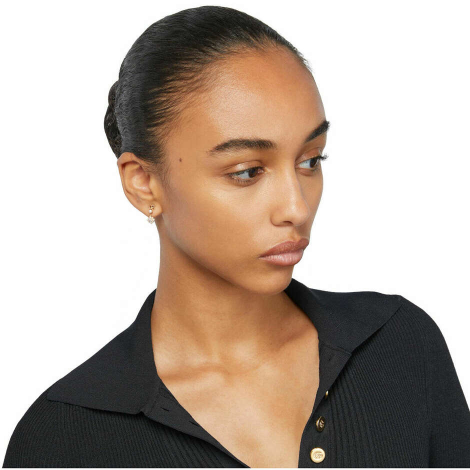 Gucci Flora women's pendant earrings in rose gold and diamonds