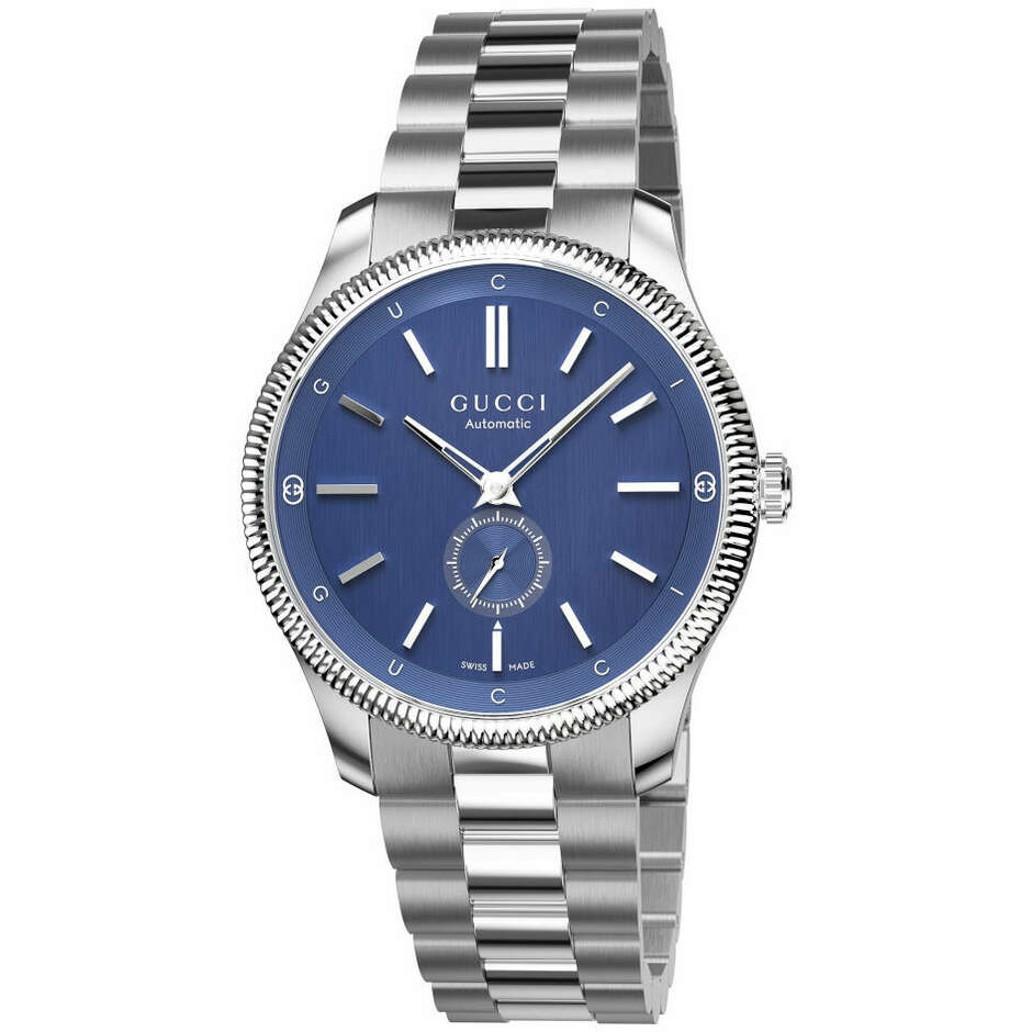 Gucci G-Timeless automatic watch in steel with blue dial
