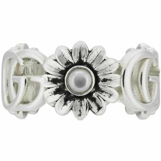Gucci GG Marmont ring in silver and mother of pearl Franco Cuomo Gioielli