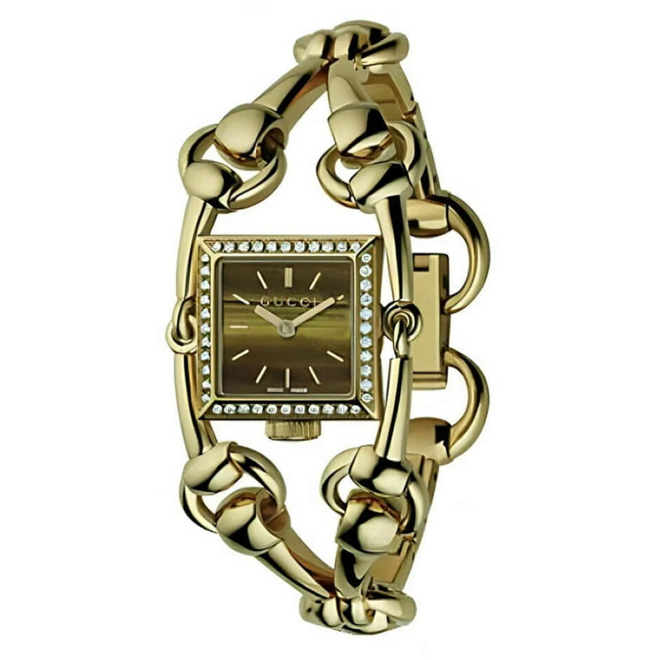 Gucci Horsebit watch in yellow gold and diamonds