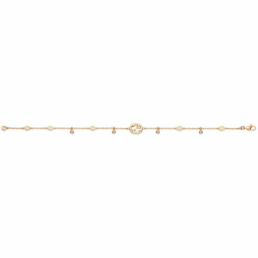 Gucci Interlocking G bracelet in rose gold and diamonds