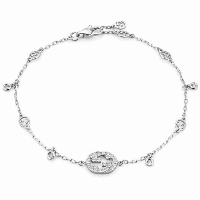 Gucci Interlocking G bracelet in white gold and diamonds
