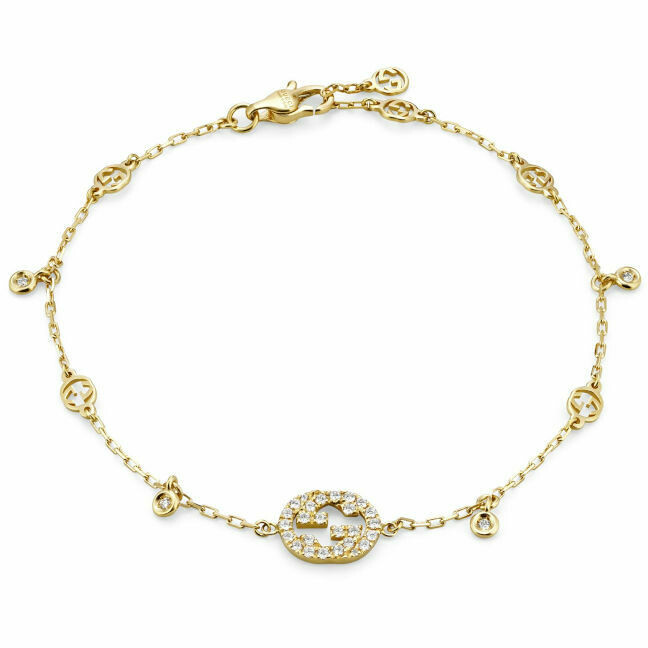 Gucci Interlocking G bracelet in yellow gold and diamonds