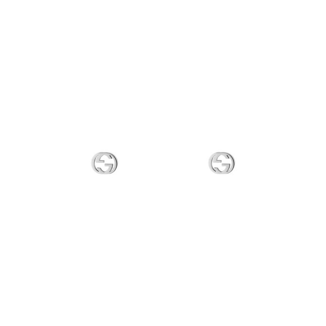Gucci Interlocking G earrings in white gold
