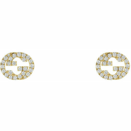 Gucci Interlocking G earrings in yellow gold and diamonds