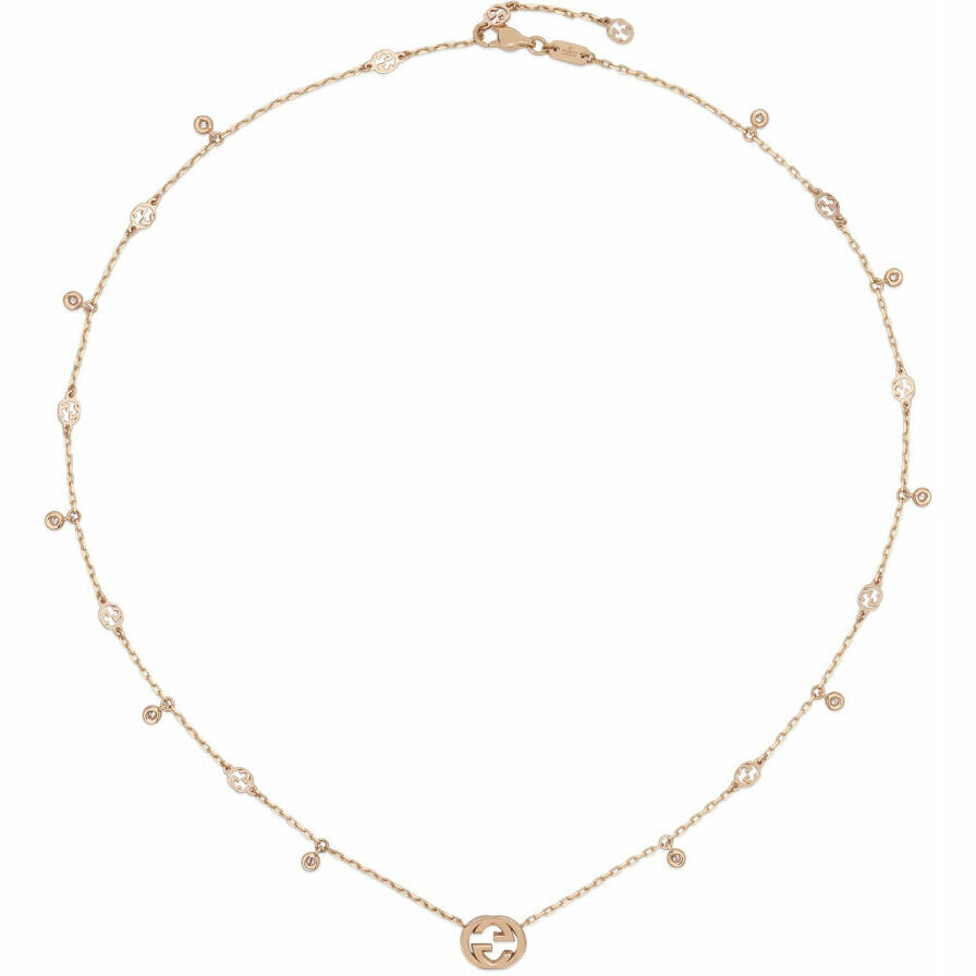 Gucci Interlocking G necklace in rose gold and diamonds