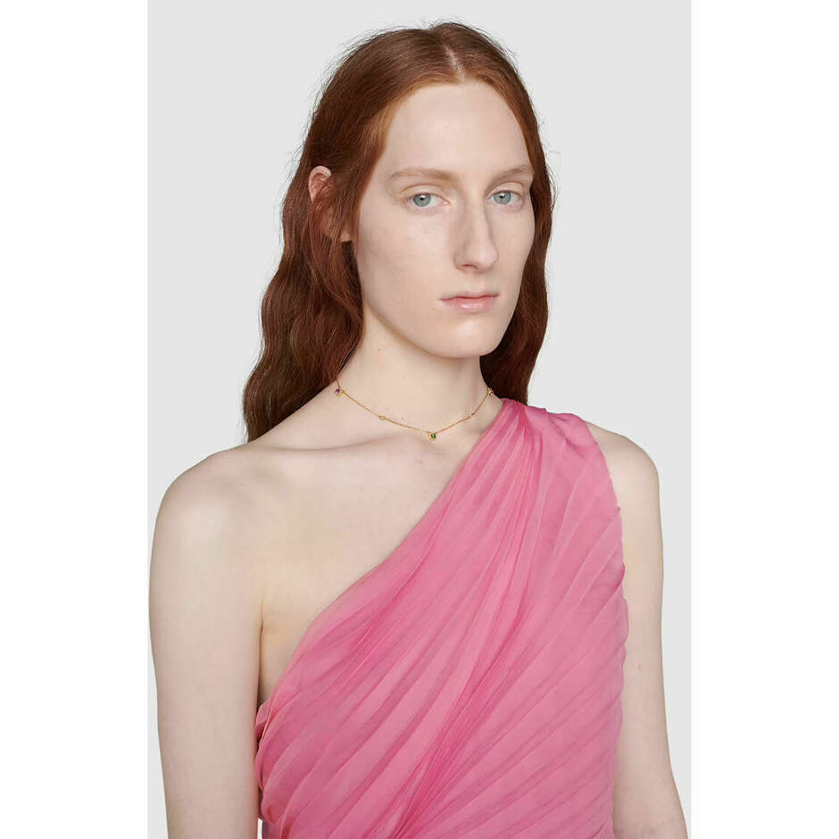 Gucci Interlocking G necklace in yellow gold with amethyst citrine tourmaline beryl