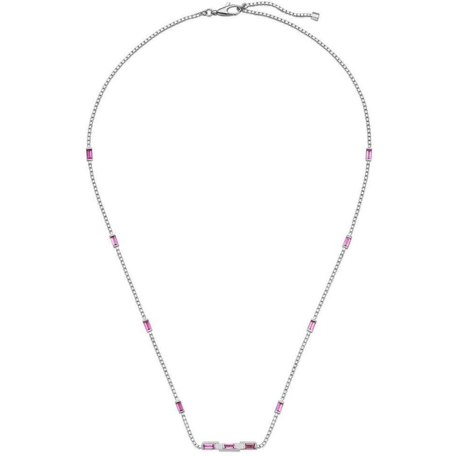 Gucci Link to Love necklace in white gold and rubellite