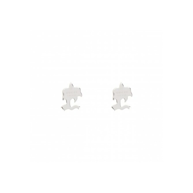 Gucci palm tree-shaped stud earrings in silver