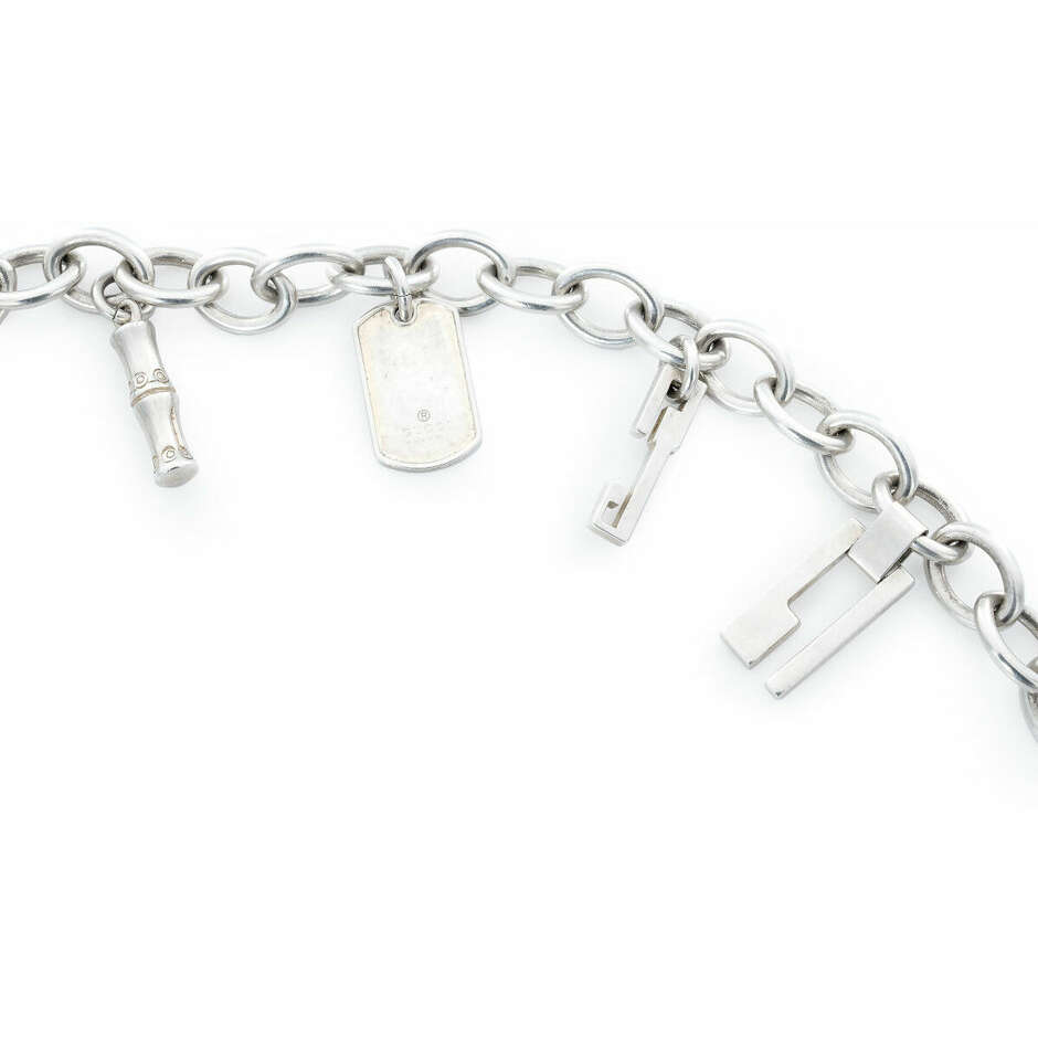 Gucci silver chain necklace with pendants
