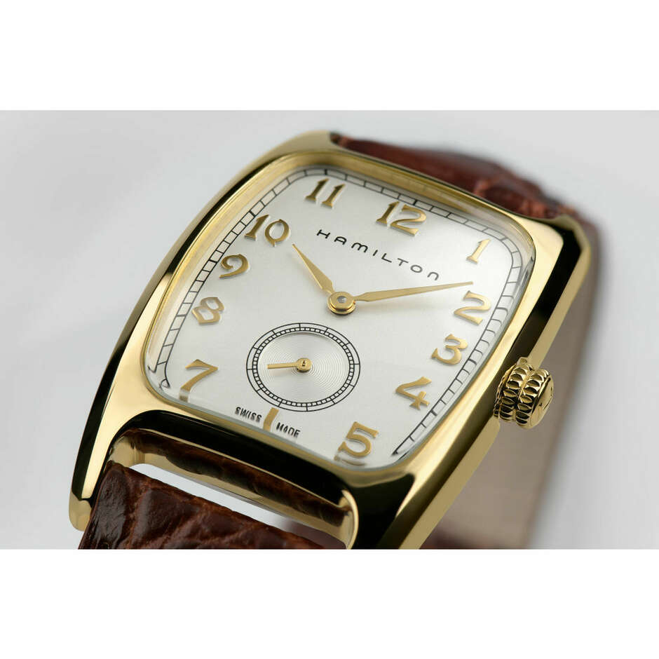 Hamilton Boulton quartz watch with leather strap