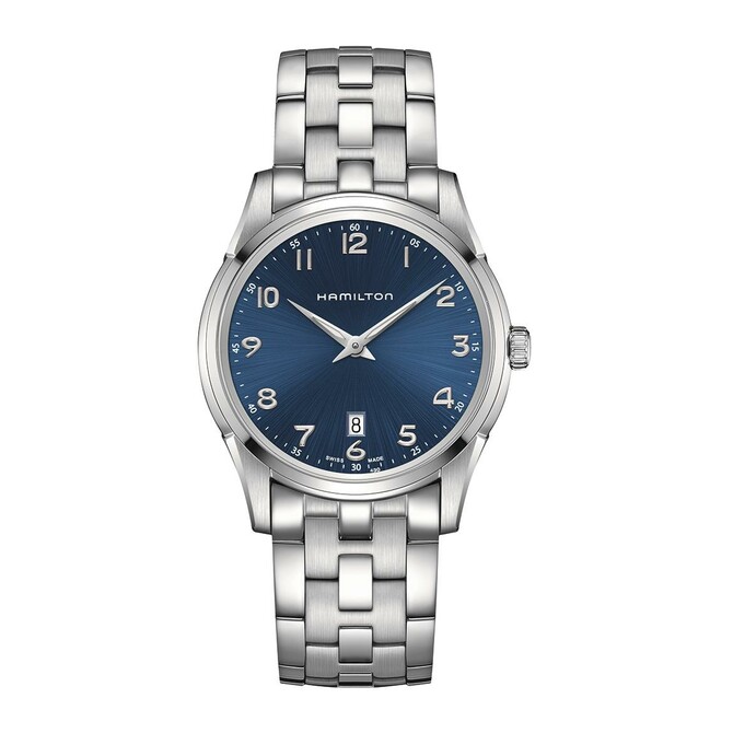Hamilton Jazzmaster Thinline Quartz blue dial watch
