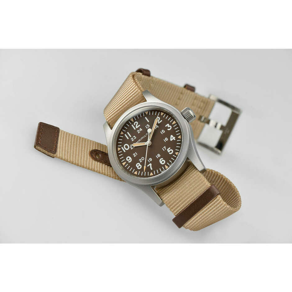 Hamilton Khaki Field Brown Steel Manual Winding Watch